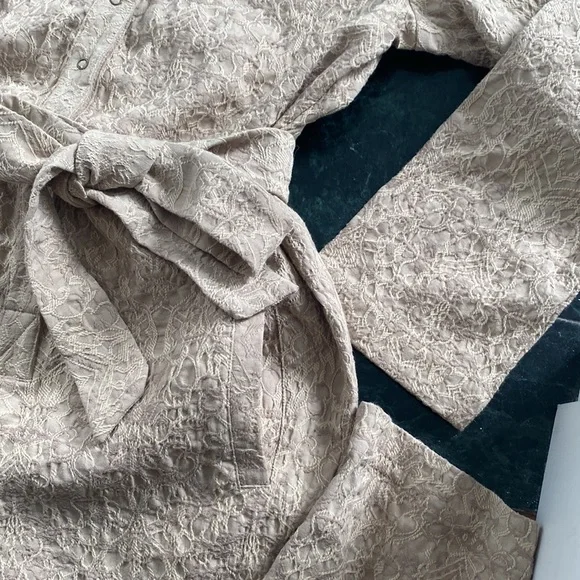 Joyfolie Textured Tan Jumpsuit - Picture 3 of 6